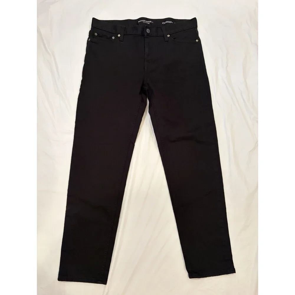 Banana Republic Pants Men's 33x30 Black Traveler Athletic Tapered Fit 5-Pocket
